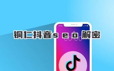 銅仁抖音seo解密