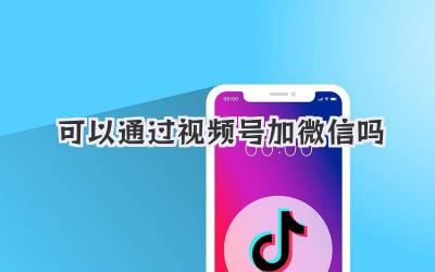 可以通過(guò)視頻號(hào)加微信嗎