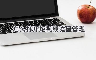 怎么打开短视频流量管理